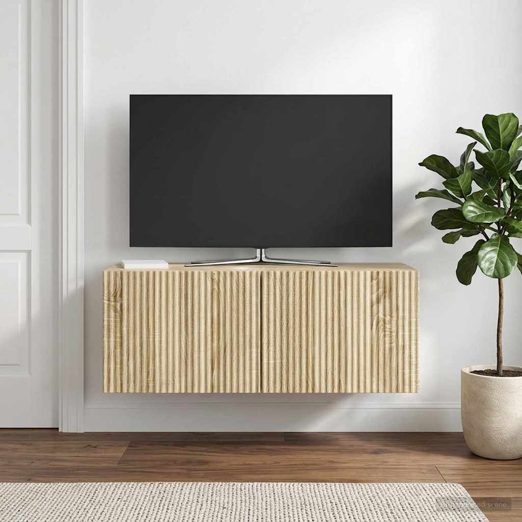 Væghængt TV-skab 78,5 x 31 x 30 cm Sonoma-eg Konstrueret træ
