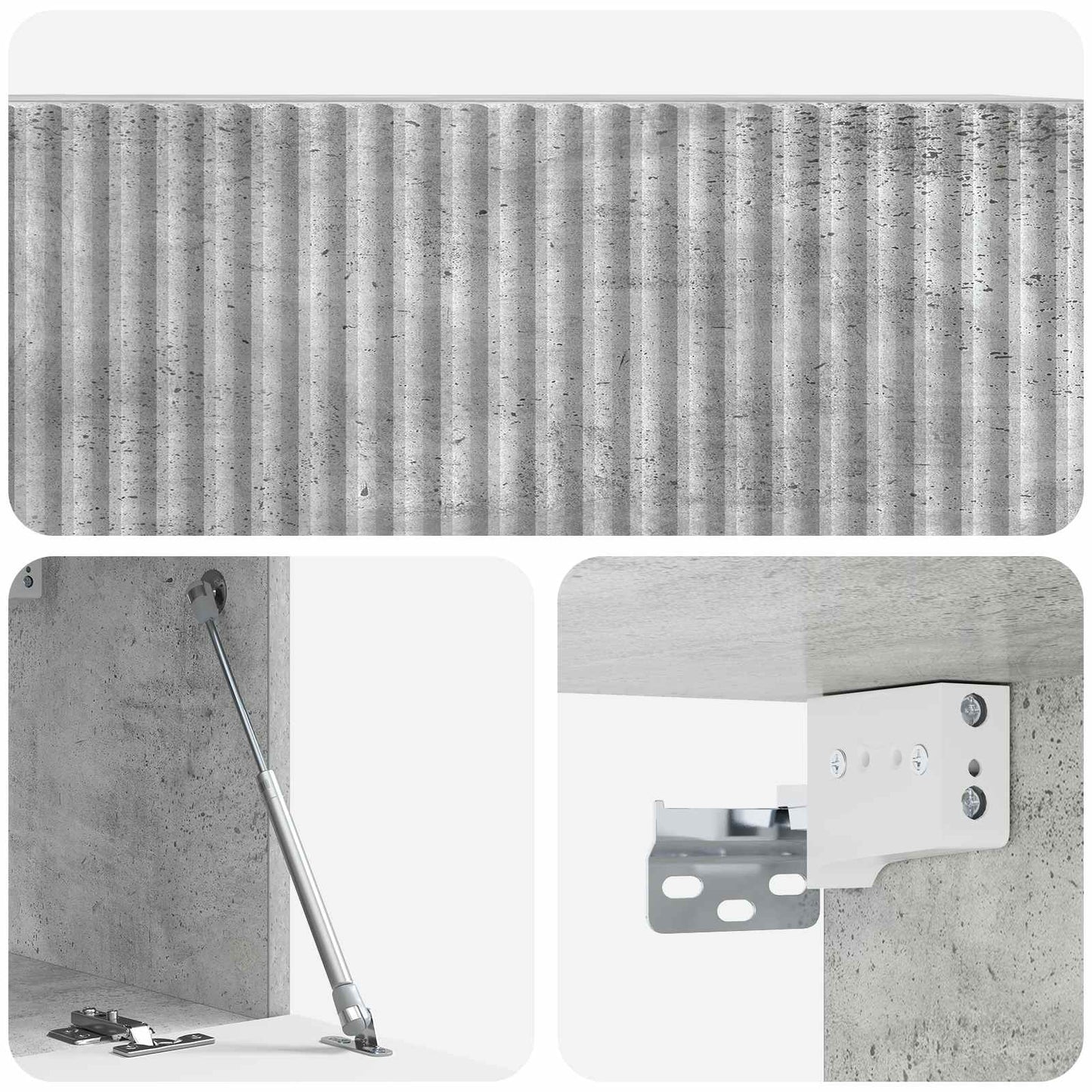 Væghængt TV-skab 78,5 x 31 x 30 cm Betongrå Konstrueret træ