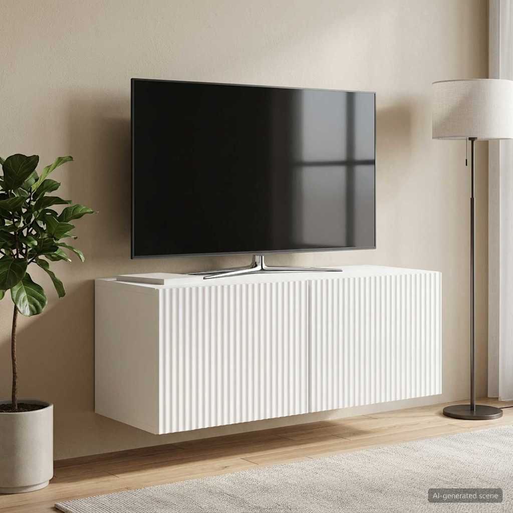 Væghængt TV-skab 78,5 x 31 x 30 cm Hvid højglans