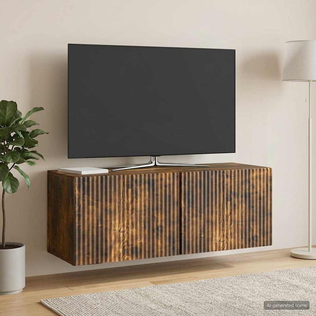 Væghængt TV-skab 78,5 x 31 x 30 cm Røget eg Konstrueret træ