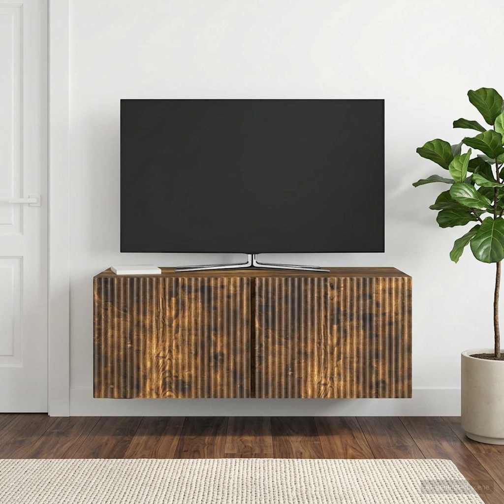 Væghængt TV-skab 78,5 x 31 x 30 cm Røget eg Konstrueret træ