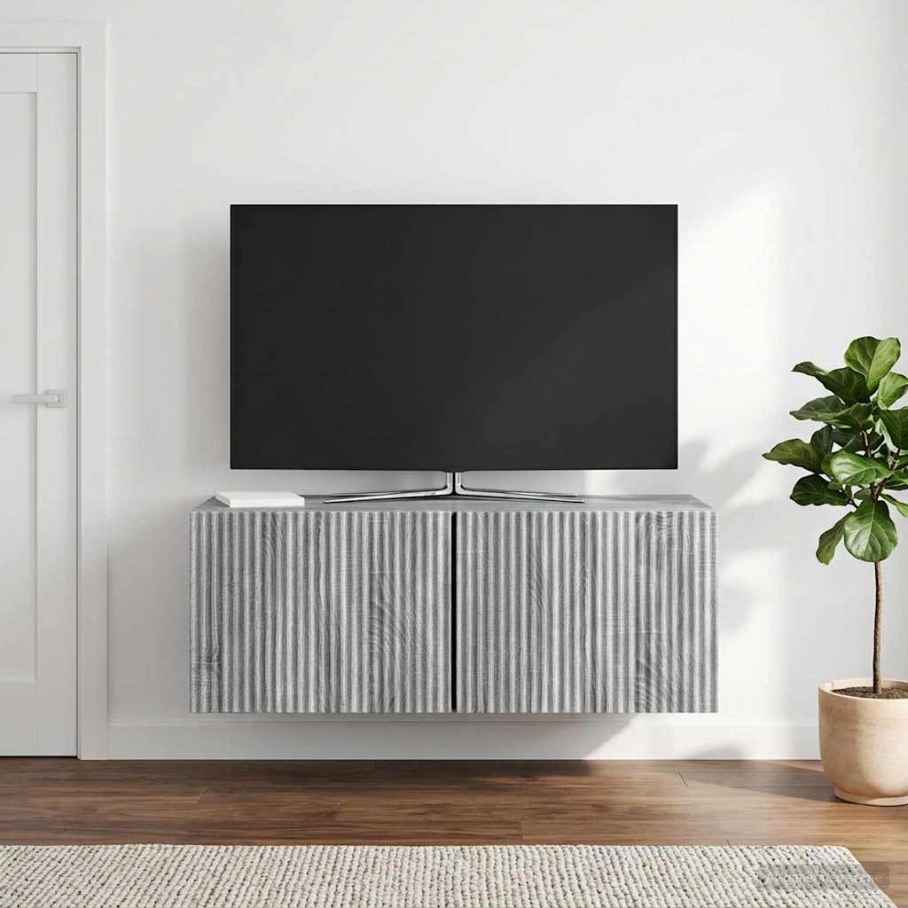 Væghængt TV-skab 78,5 x 31 x 30 cm Grå sonoma-eg