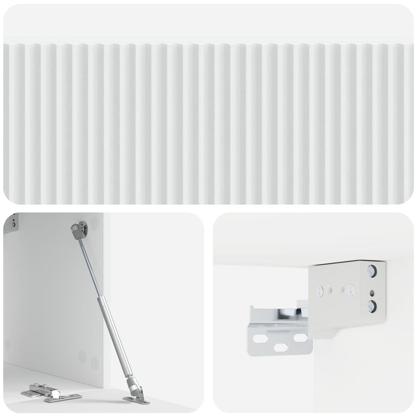 Væghængt TV-skab Hvid 98 x 31 x 30 cm Konstrueret træ