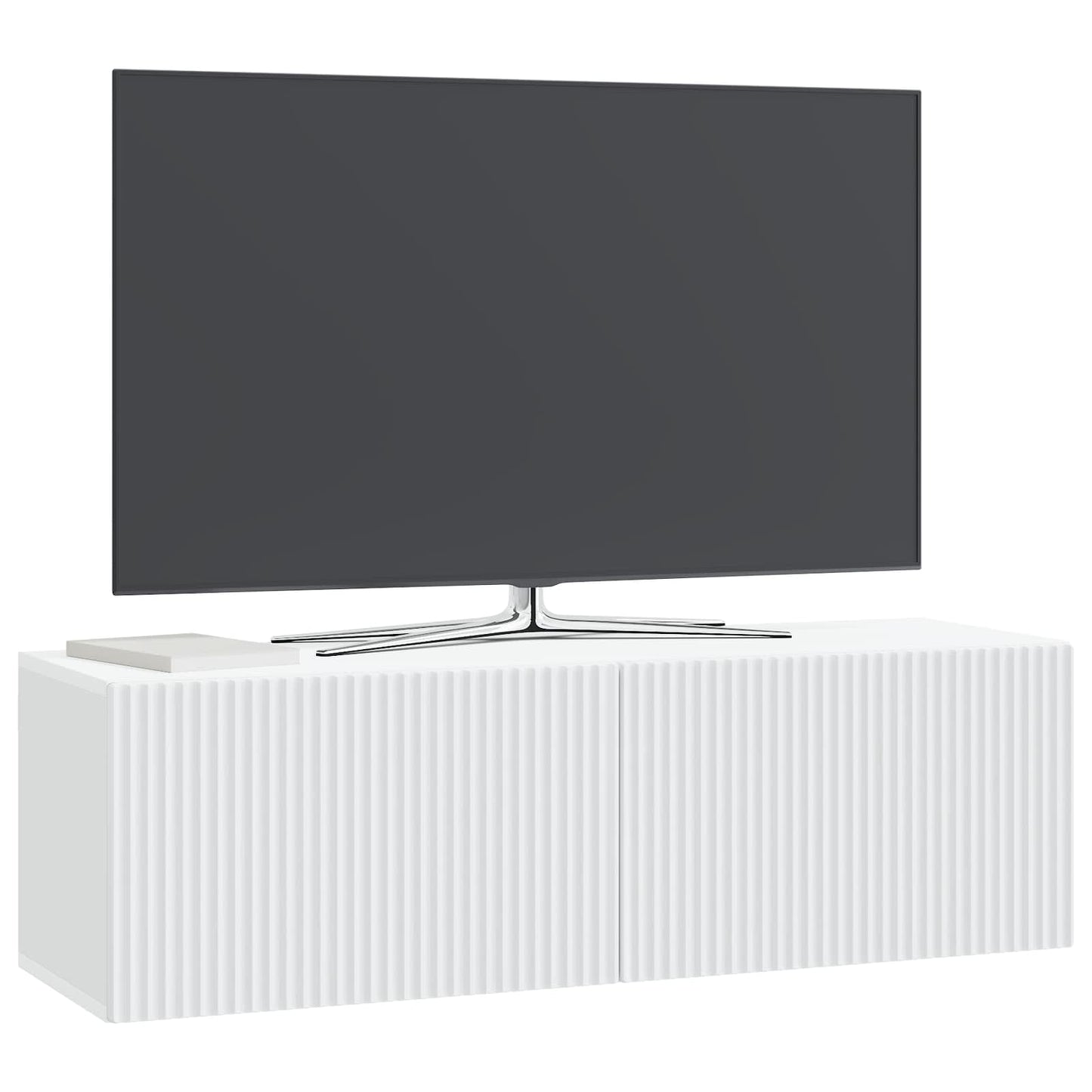 Væghængt TV-skab Hvid 98 x 31 x 30 cm Konstrueret træ