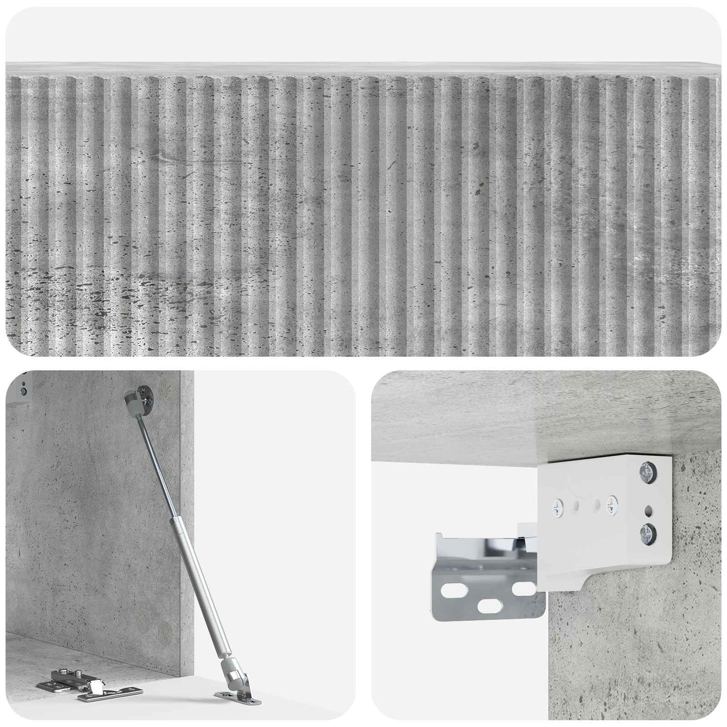 Væghængt TV-skab 98 x 31 x 30 cm Betongrå Konstrueret træ