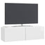 Væghængt TV-skab 98 x 31 x 30 cm Hvid højglans Konstrueret træ