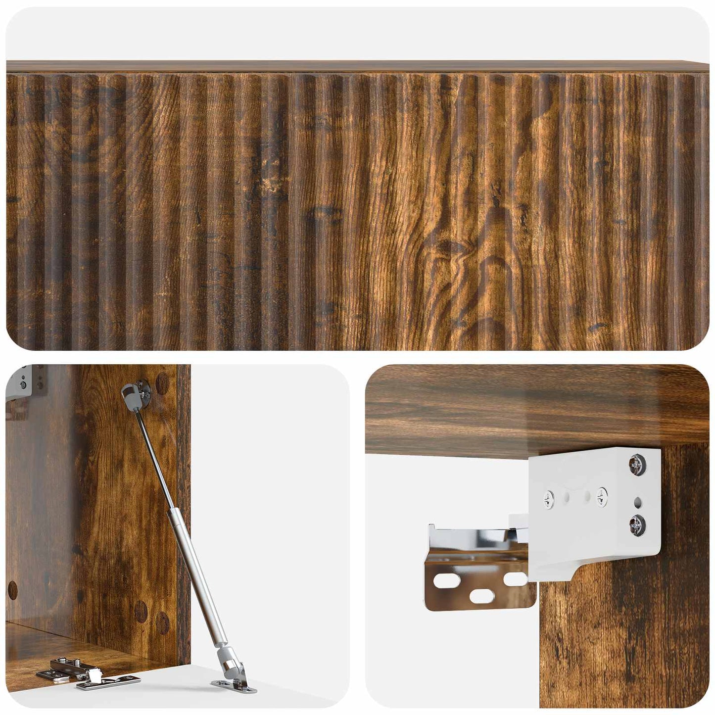Væghængt TV-skab 98 x 31 x 30 cm Røget eg Konstrueret træ