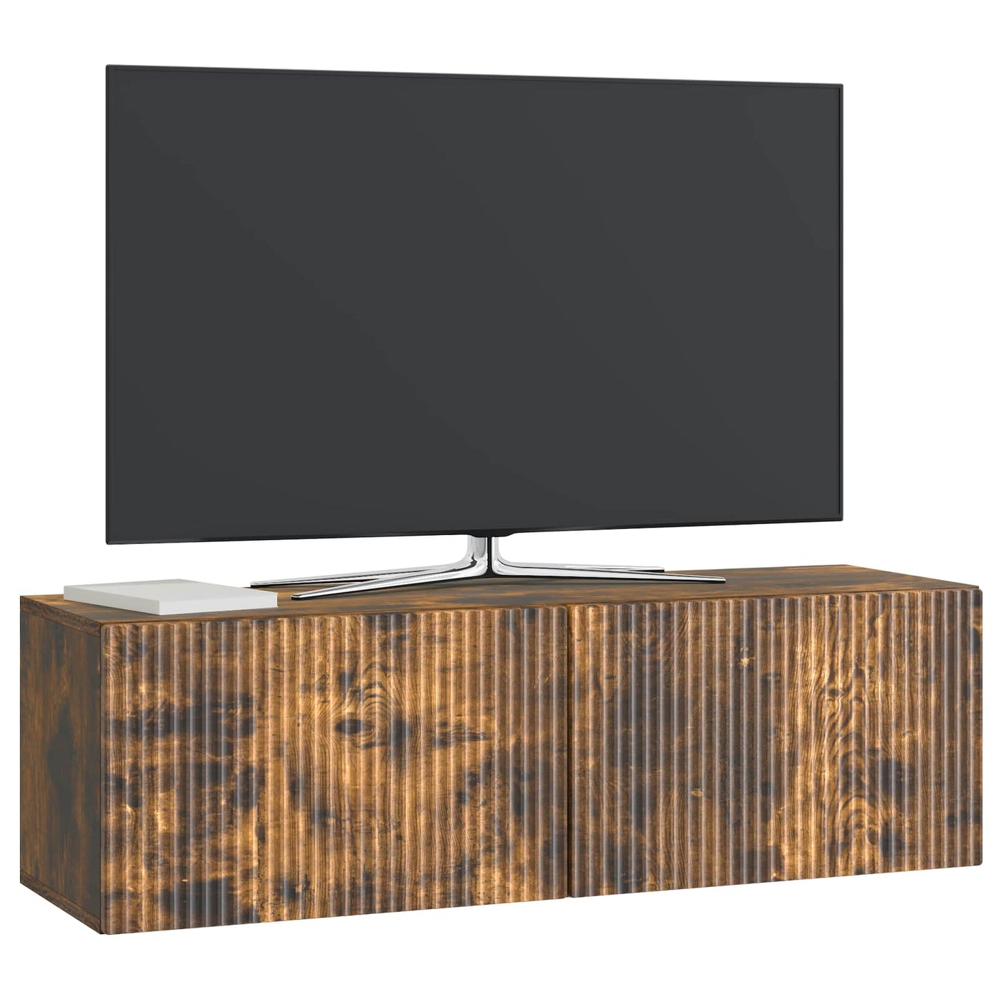 Væghængt TV-skab 98 x 31 x 30 cm Røget eg Konstrueret træ
