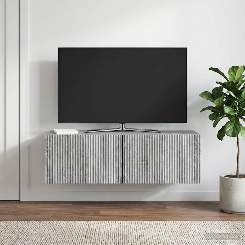 Væghængt TV-skab 98 x 31 x 30 cm Grå sonoma-eg Konstrueret træ