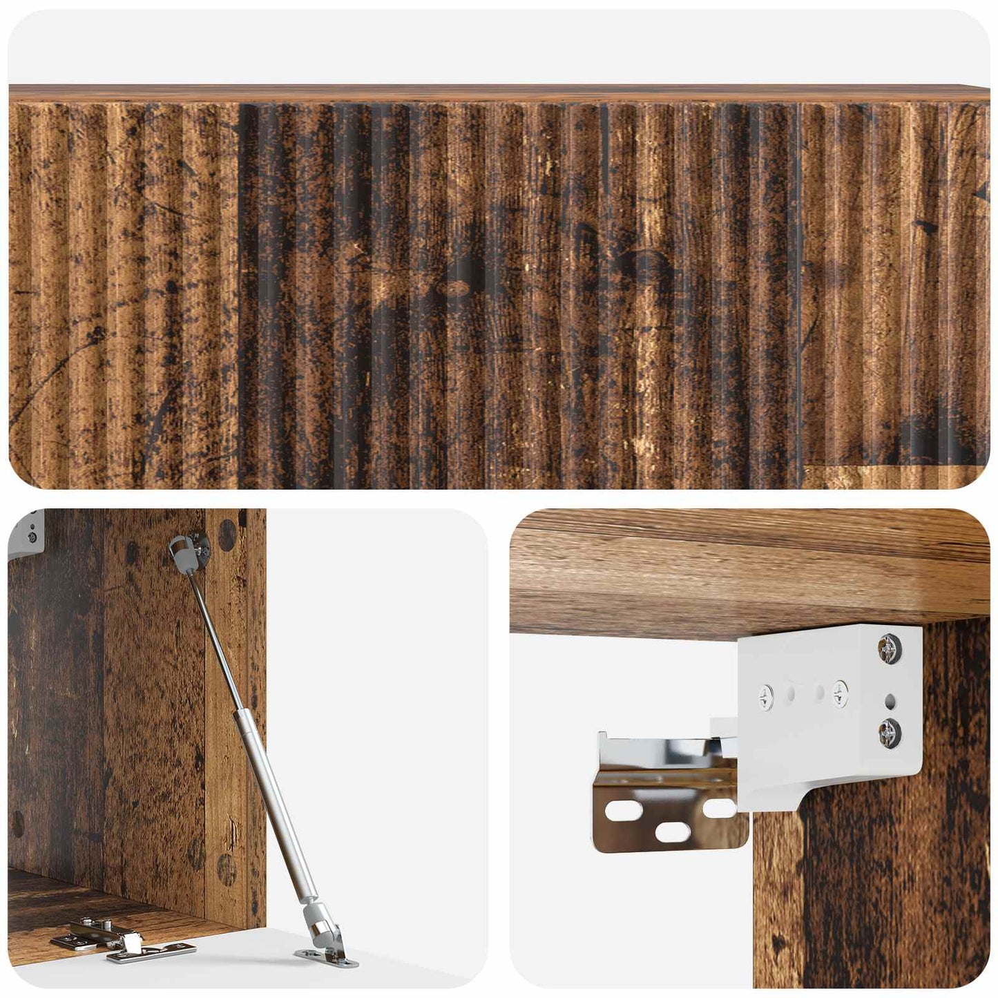 Væghængt TV-skab 98 x 31 x 30 cm Gammelt træ Konstrueret træ