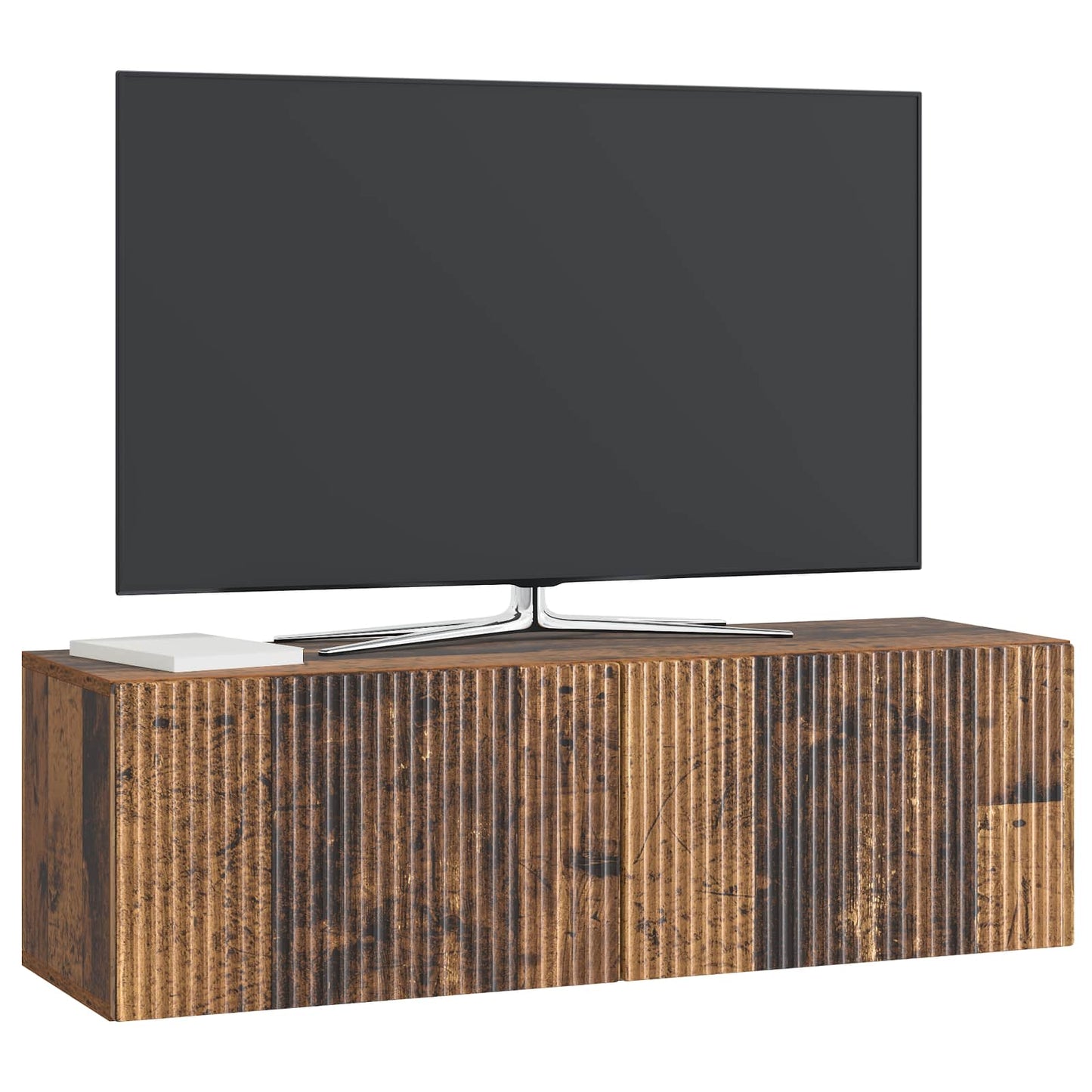 Væghængt TV-skab 98 x 31 x 30 cm Gammelt træ Konstrueret træ