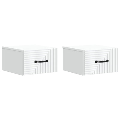 Væghængt Natbord 2 pcs Hvid 34,5 x 33 x 20 cm Konstrueret træ