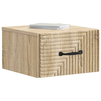 Væghængt Natbord med skuffe 2 pcs Sonoma-eg 34,5 x 33 x 20 cm