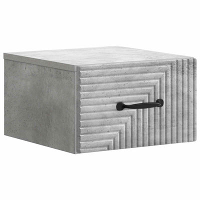 Væghængt Natbord Betongrå 34,5 x 33 x 20 cm Konstrueret træ