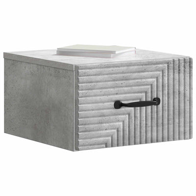 Væghængt Natbord Betongrå 34,5 x 33 x 20 cm Konstrueret træ