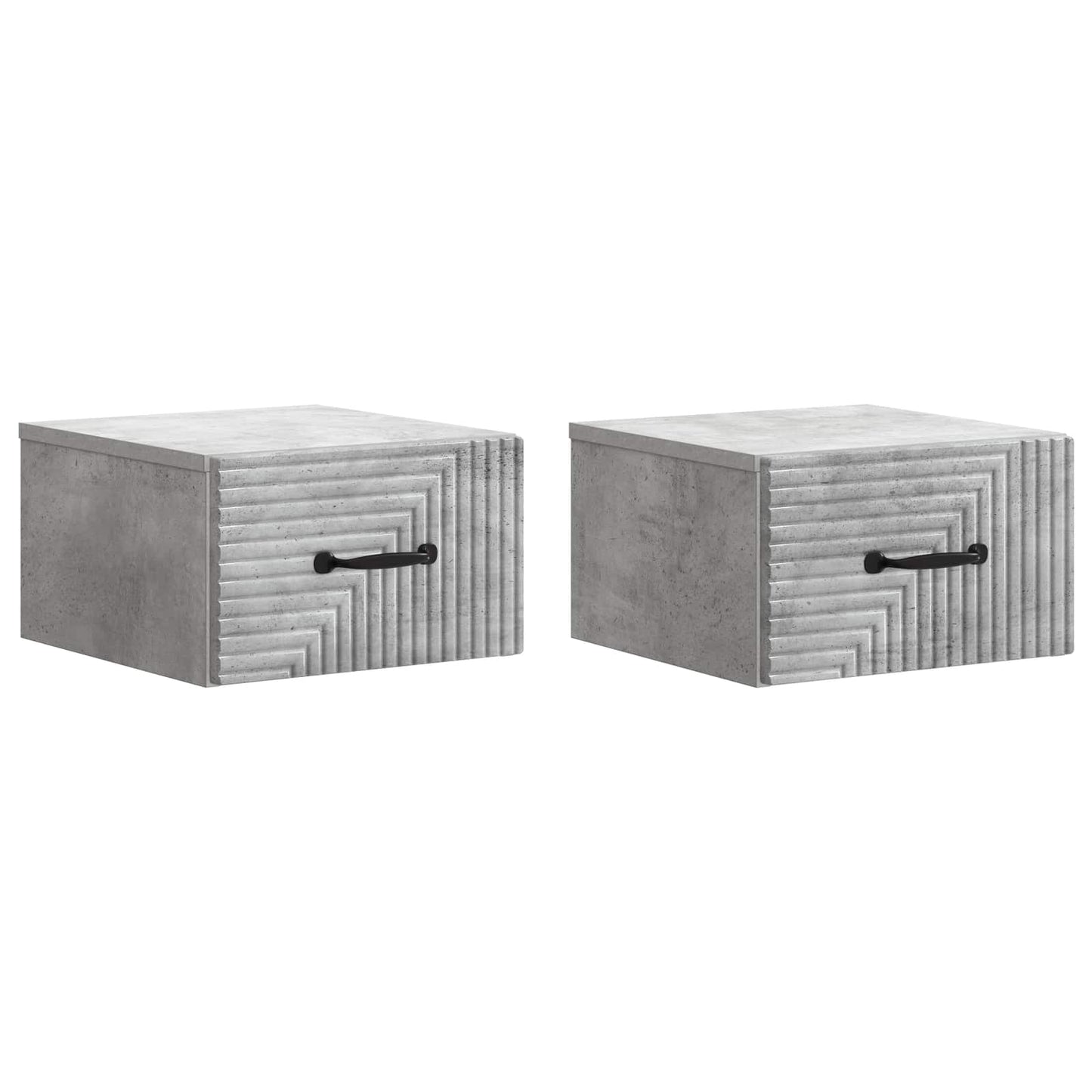 Væghængt Natbord med skuffe 2 pcs Betongrå 34,5 x 33 x 20 cm