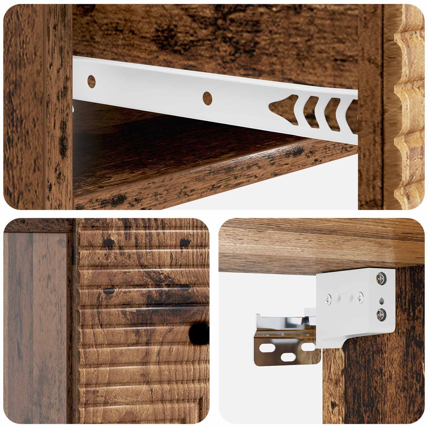 Væghængt Natbord med skuffe 2 pcs Gammelt træ 34,5 x 33 x 20 cm
