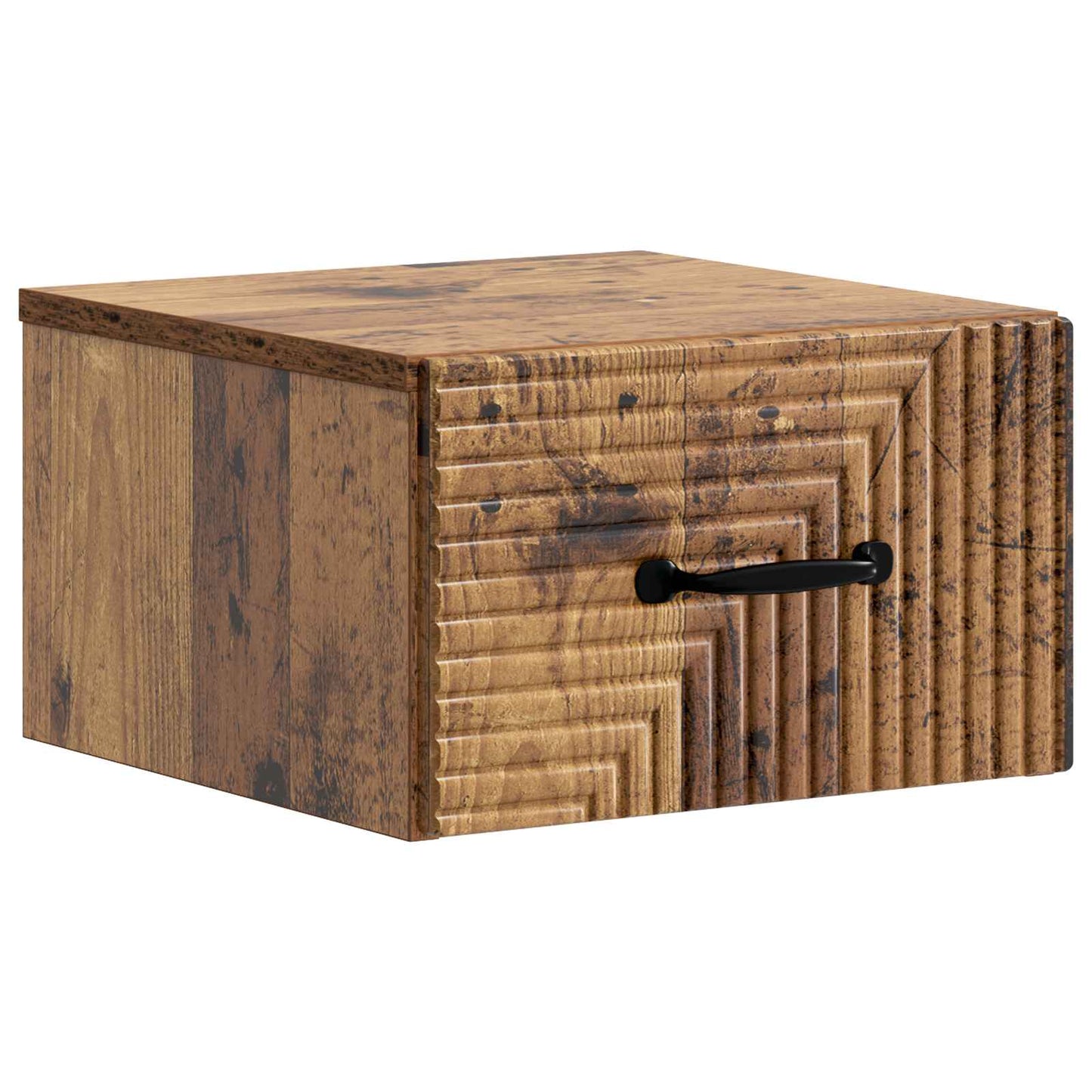 Væghængt Natbord med skuffe 2 pcs Gammelt træ 34,5 x 33 x 20 cm