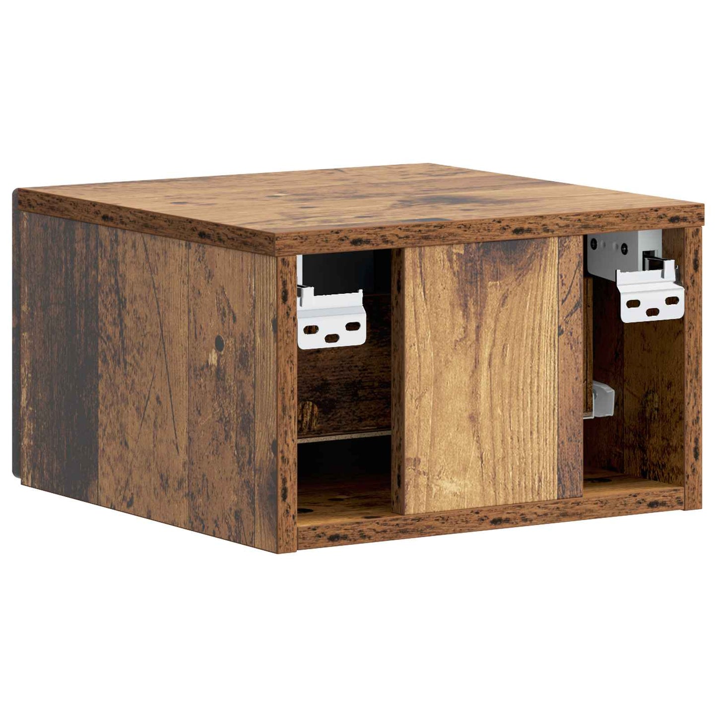 Væghængt Natbord med skuffe 2 pcs Gammelt træ 34,5 x 33 x 20 cm