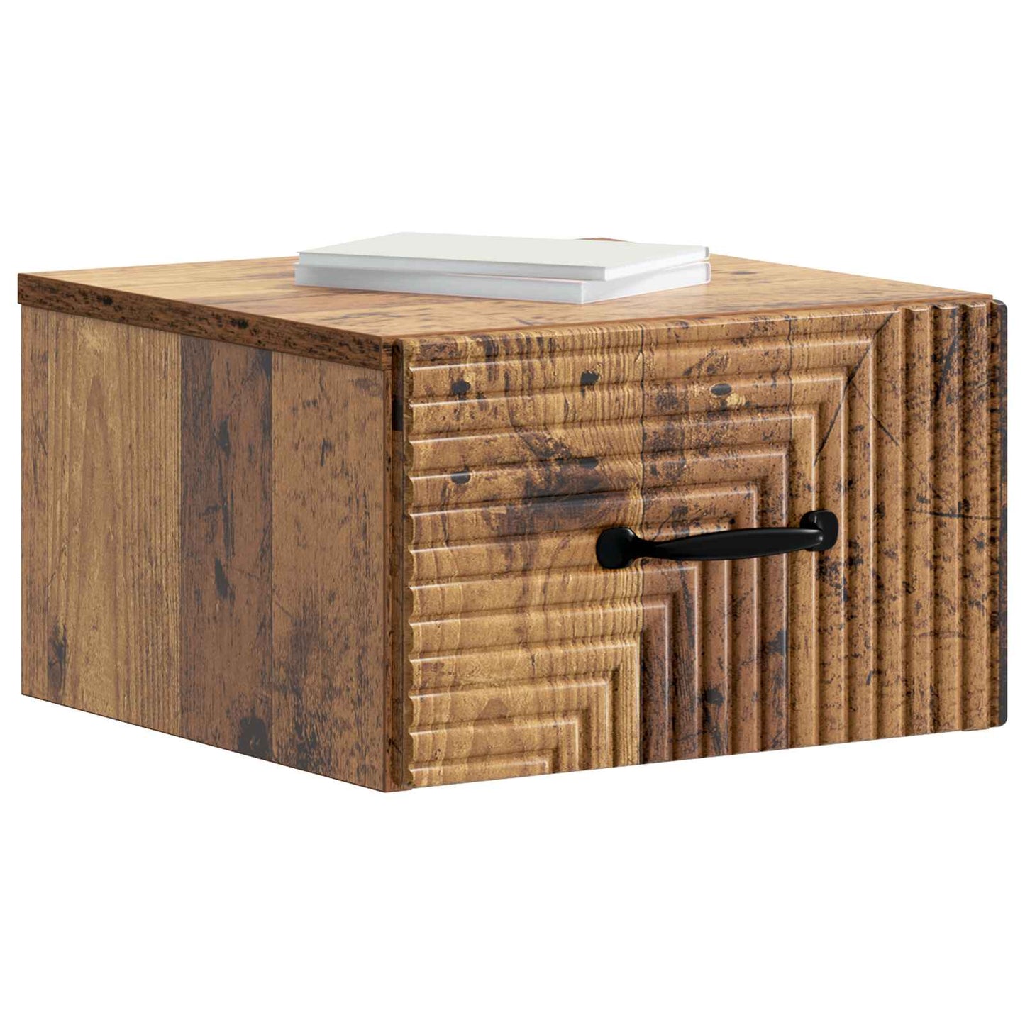 Væghængt Natbord med skuffe 2 pcs Gammelt træ 34,5 x 33 x 20 cm