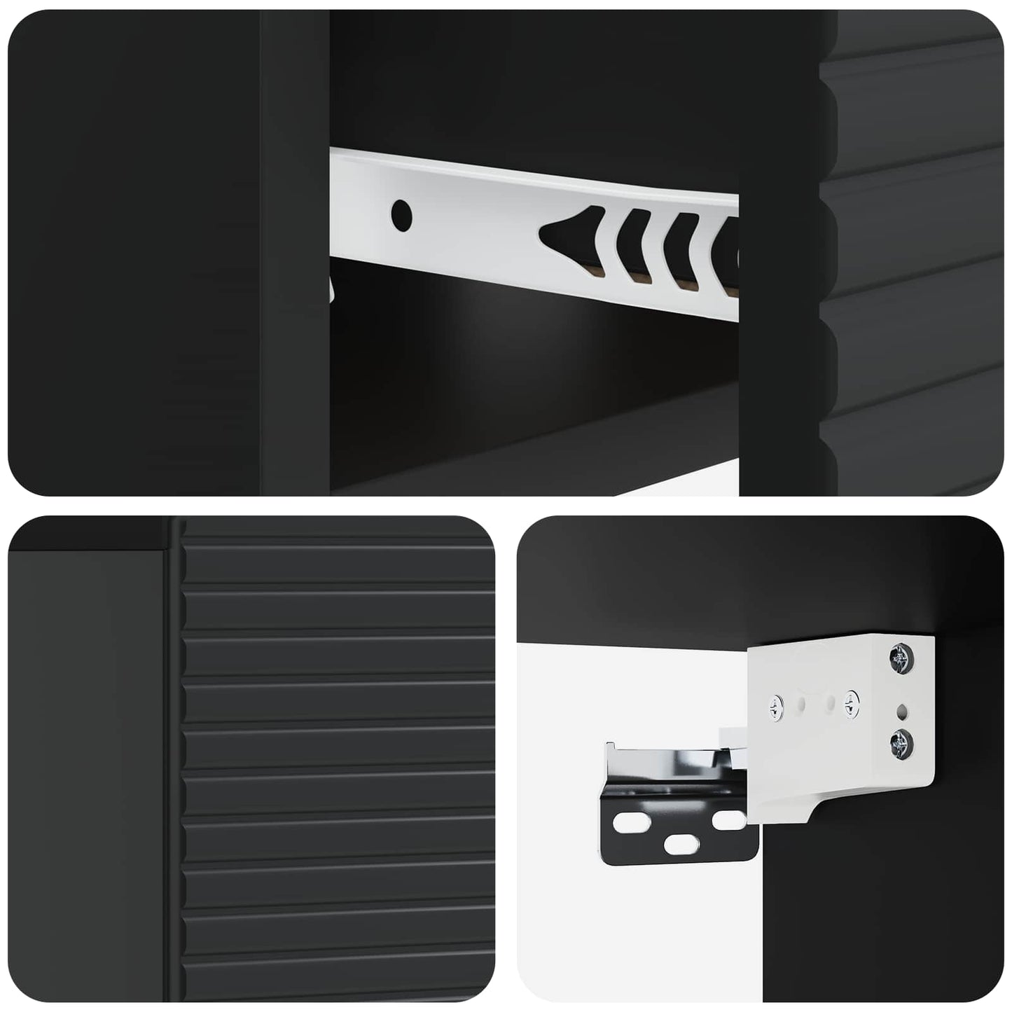 Væghængt Natbord 2 pcs Sort 49 x 34,5 x 20 cm Konstrueret træ