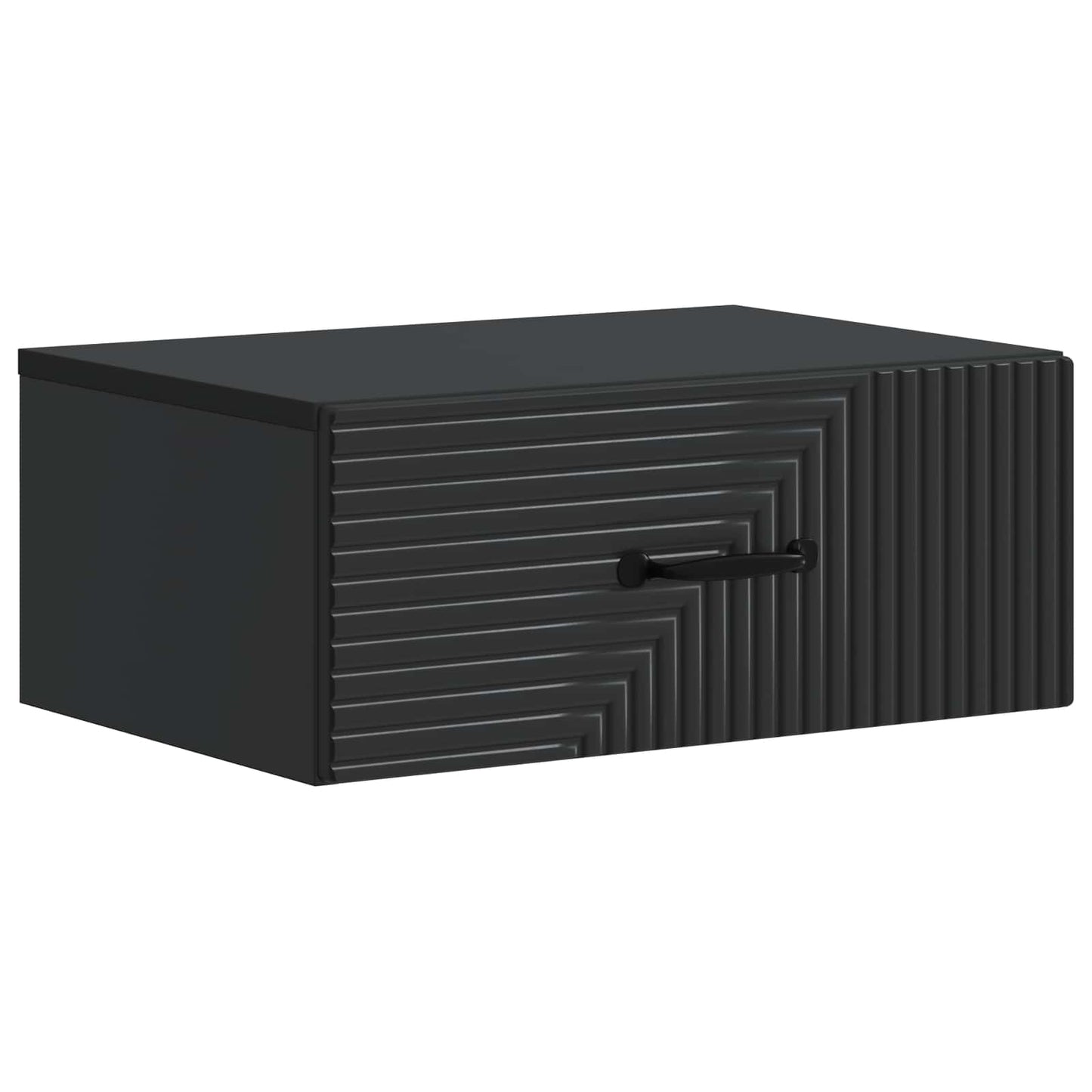 Væghængt Natbord 2 stk. Sort 49 x 34,5 x 20 cm Konstrueret træ