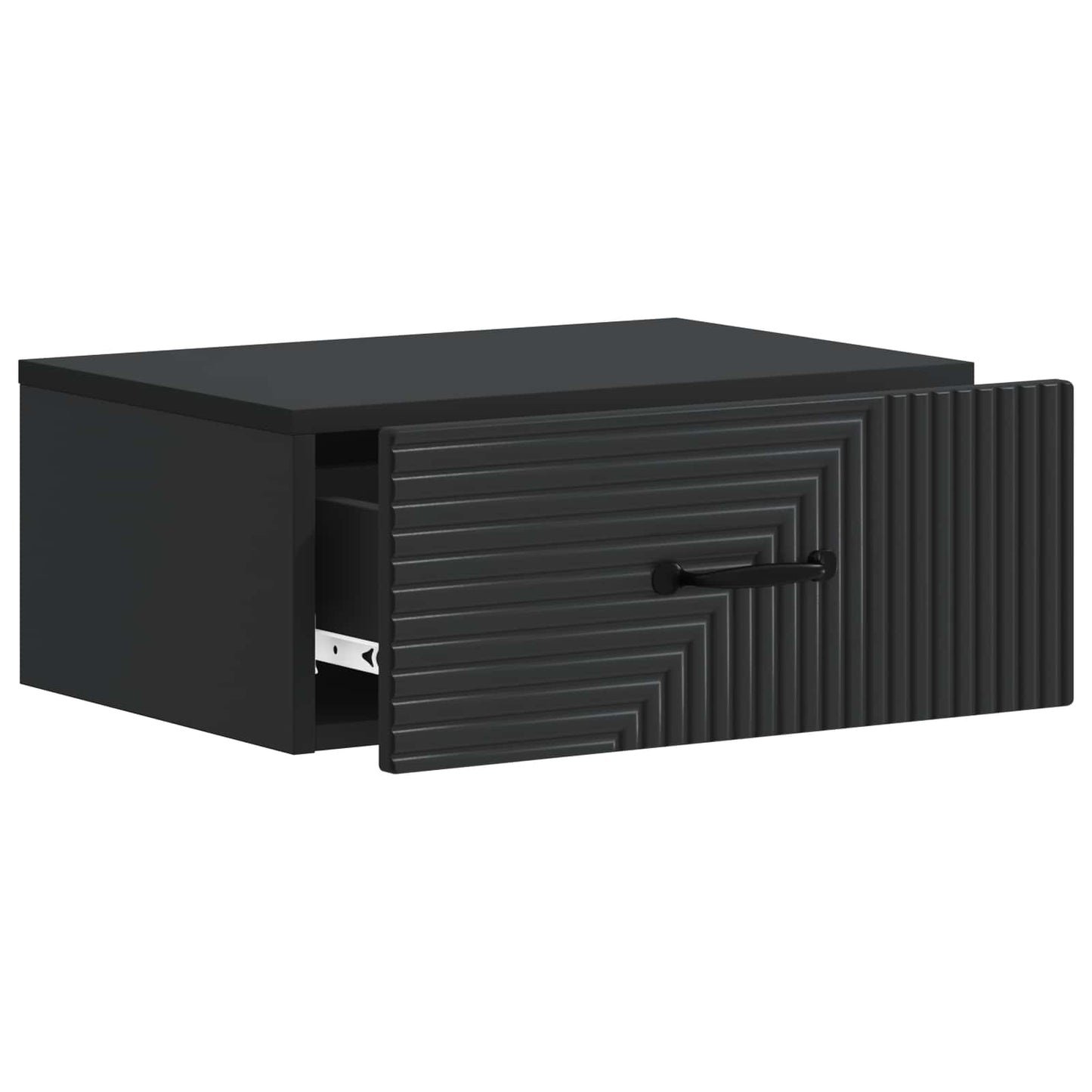 Væghængt Natbord 2 pcs Sort 49 x 34,5 x 20 cm Konstrueret træ