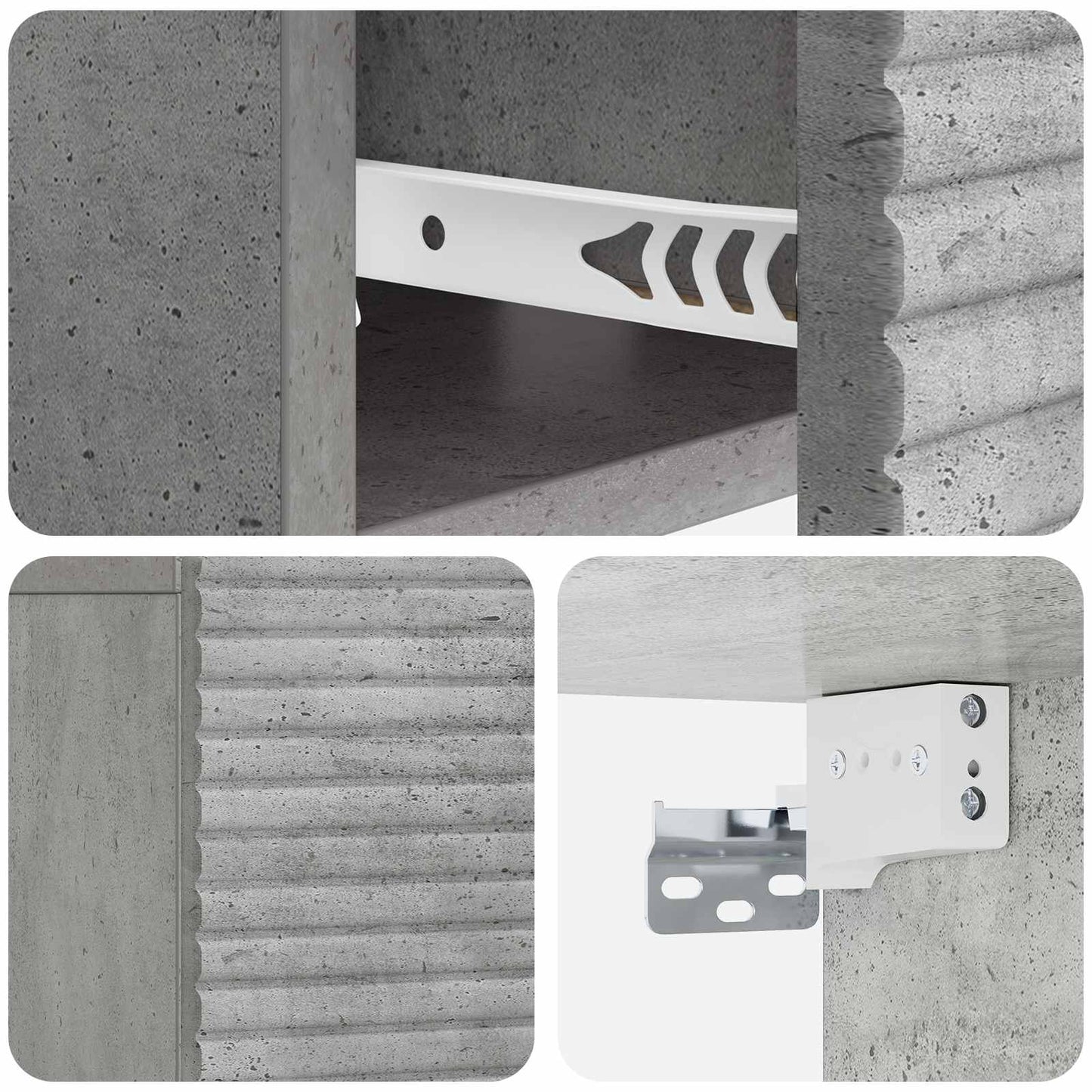 Væghængt Natbord med skuffe 2 pcs Betongrå 49 x 34,5 x 20 cm