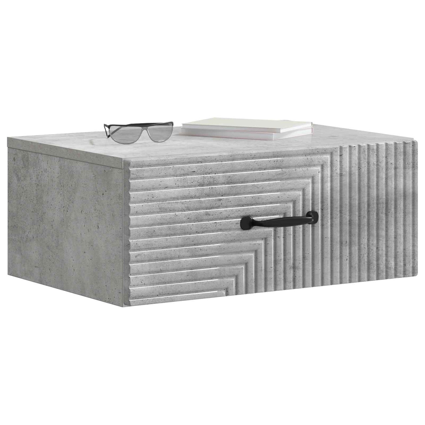 Væghængt Natbord med skuffe 2 pcs Betongrå 49 x 34,5 x 20 cm