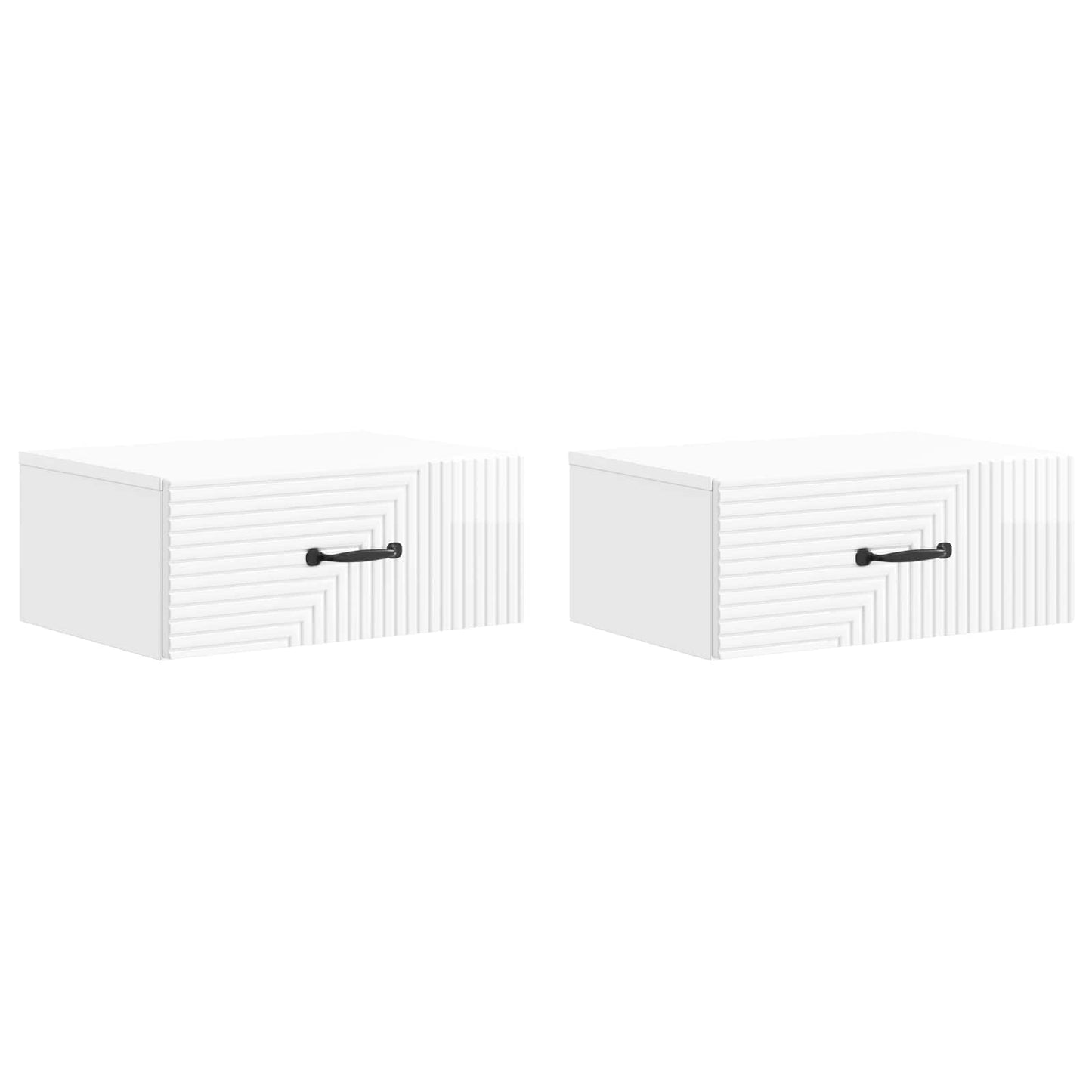 Væghængt Natbord 2 pcs Hvid højglans 49 x 34,5 x 20 cm