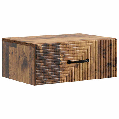 Væghængt Natbord Gammelt træ 49 x 34,5 x 20 cm Konstrueret træ