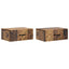 Væghængt Natbord med skuffe 2 pcs Gammelt træ 49 x 34,5 x 20 cm