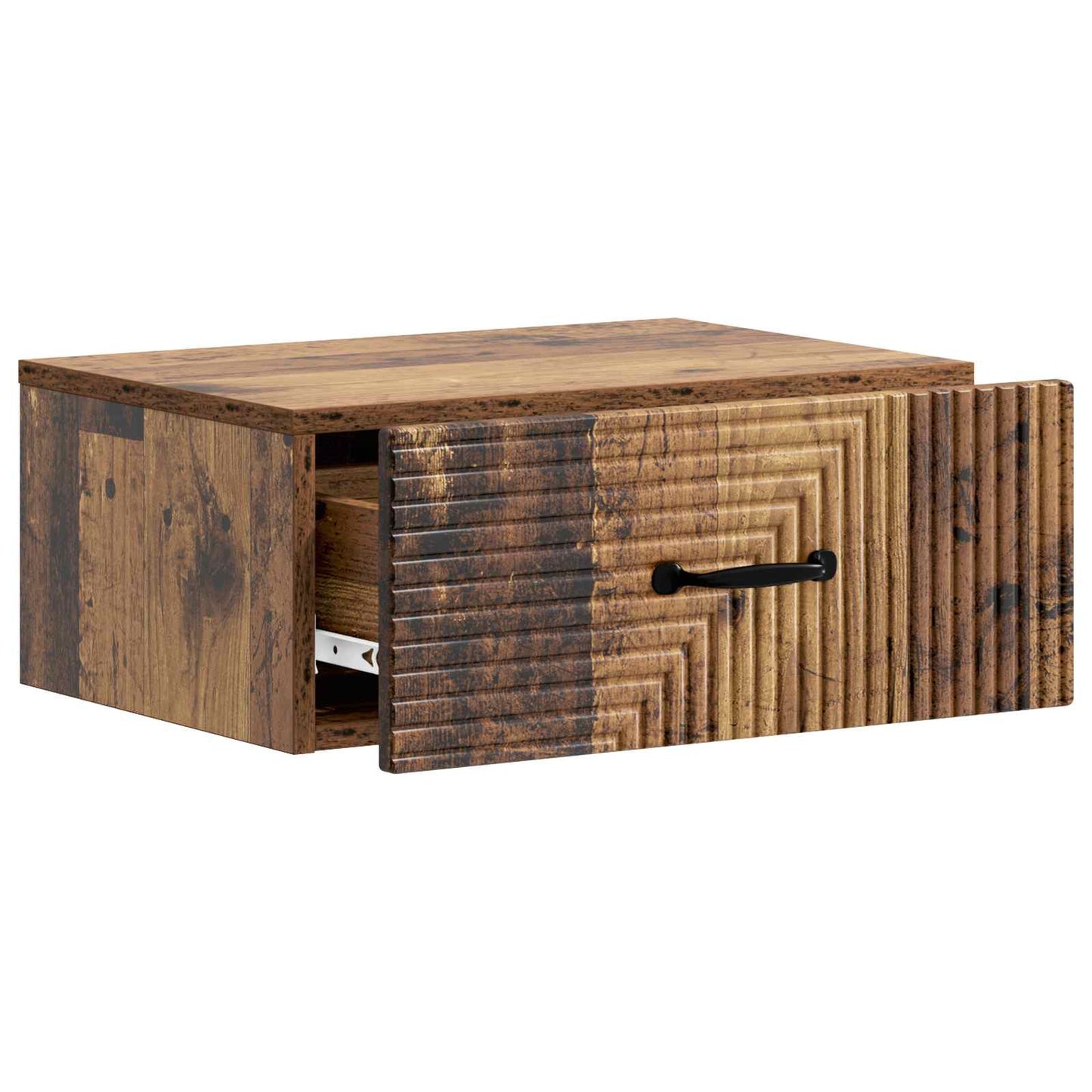 Væghængt Natbord med skuffe 2 pcs Gammelt træ 49 x 34,5 x 20 cm