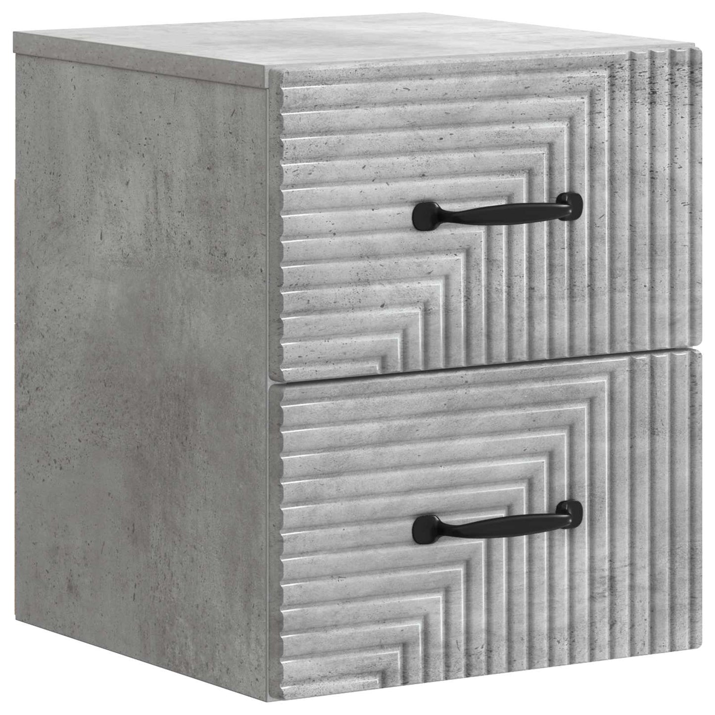 Væghængt Natbord Betongrå 34,5 x 33 x 40 cm Konstrueret træ