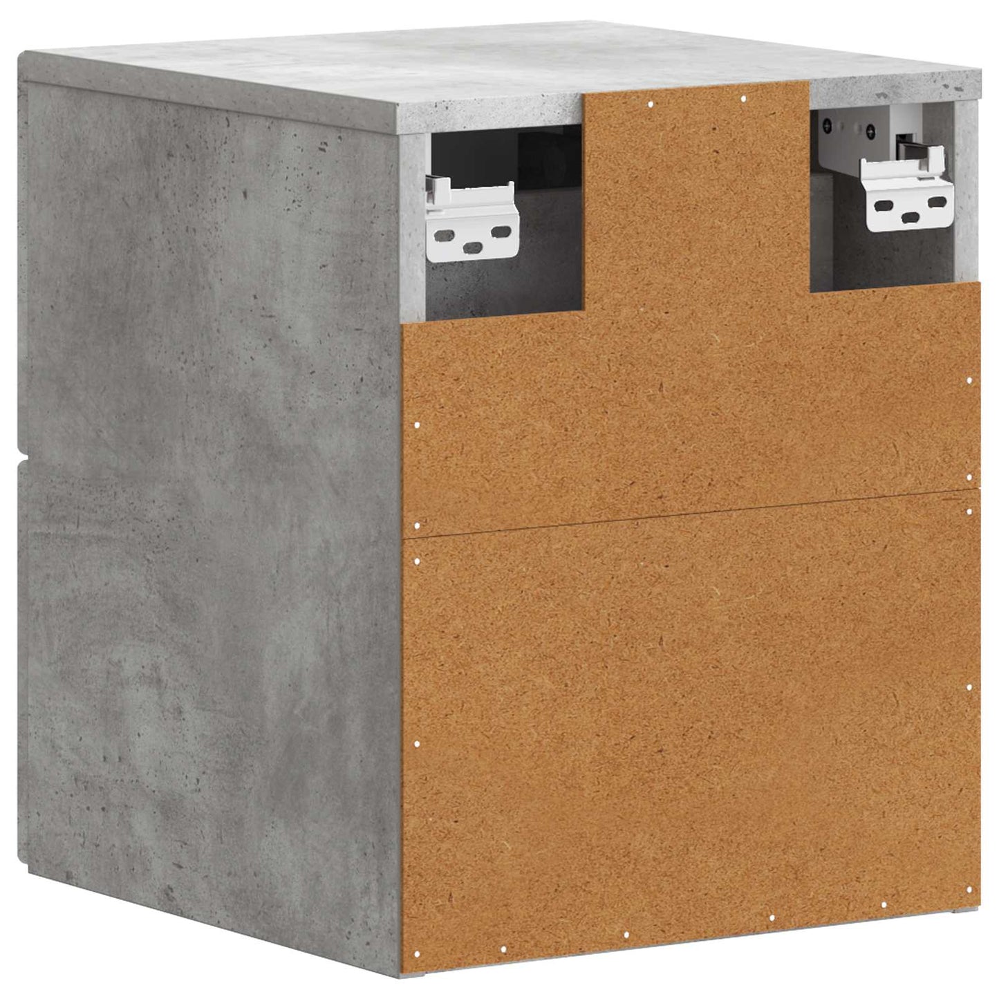 Væghængt Natbord med skuffe 2 pcs Betongrå 34,5 x 33 x 40 cm