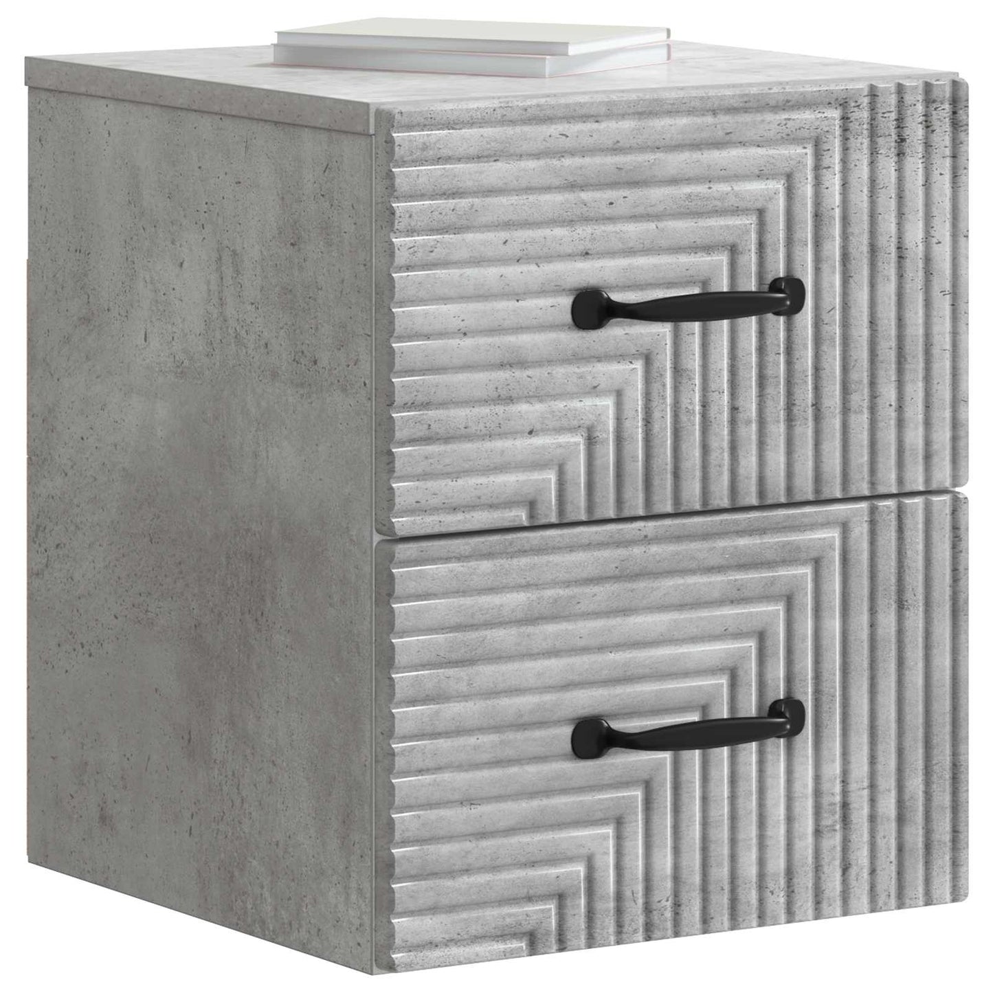 Væghængt Natbord med skuffe 2 pcs Betongrå 34,5 x 33 x 40 cm