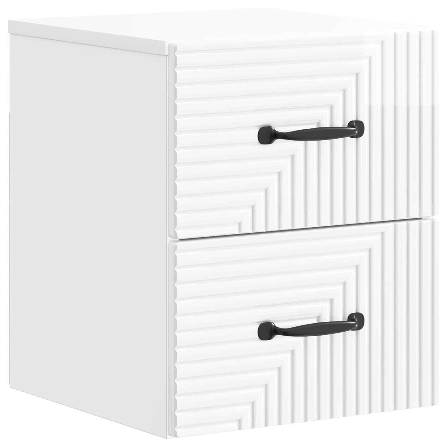 Væghængt Natbord 2 pcs Hvid højglans 34,5 x 33 x 40 cm
