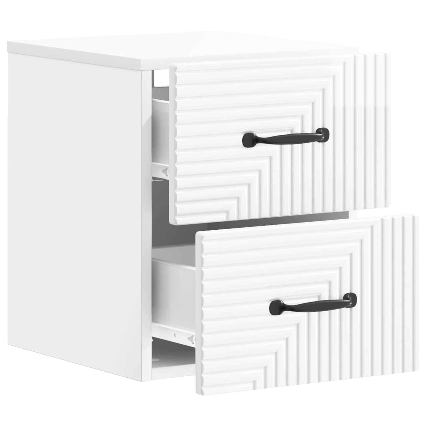 Væghængt Natbord 2 pcs Hvid højglans 34,5 x 33 x 40 cm
