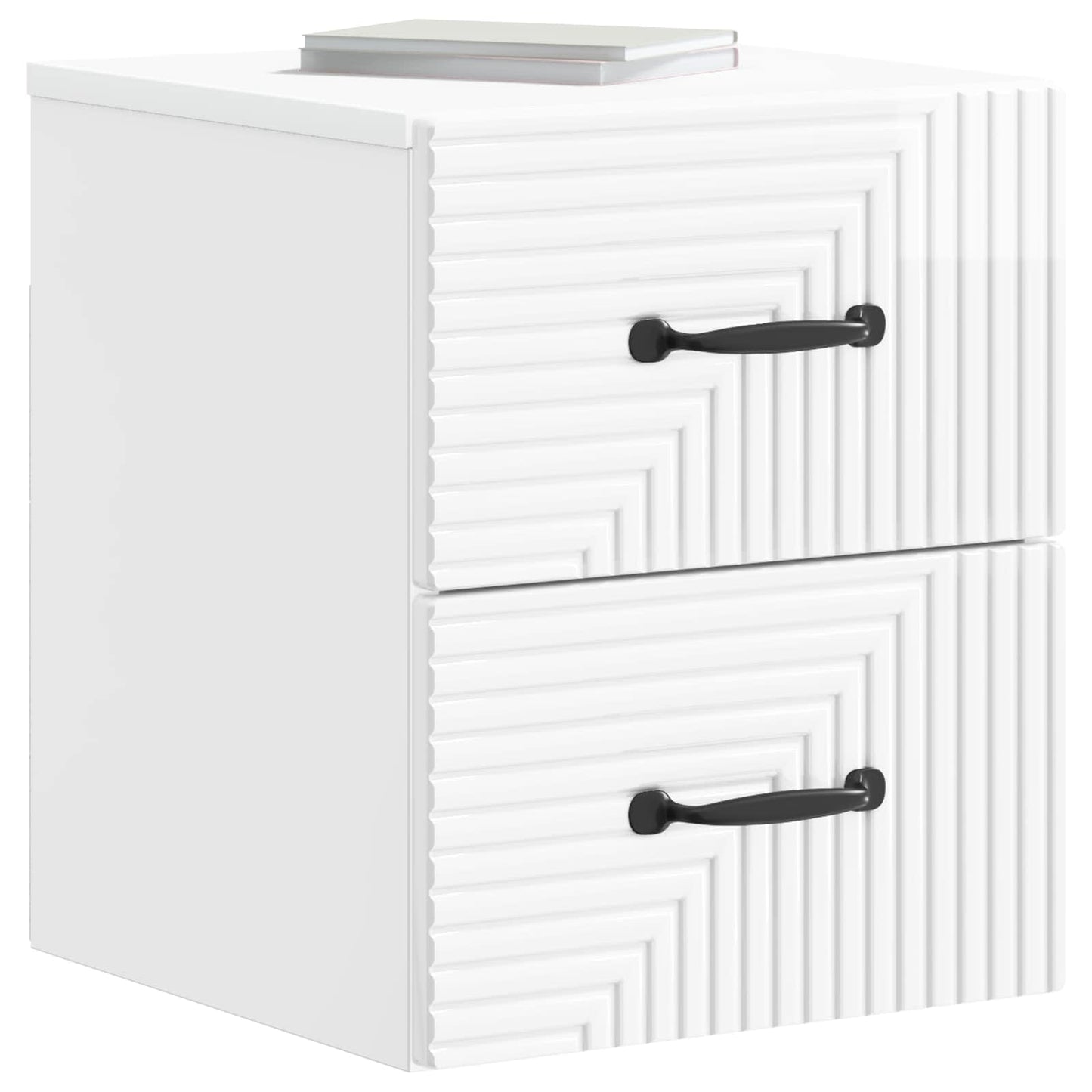 Væghængt Natbord 2 pcs Hvid højglans 34,5 x 33 x 40 cm
