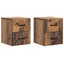Væghængt Natbord med skuffe 2 pcs Gammelt træ 34,5 x 33 x 40 cm