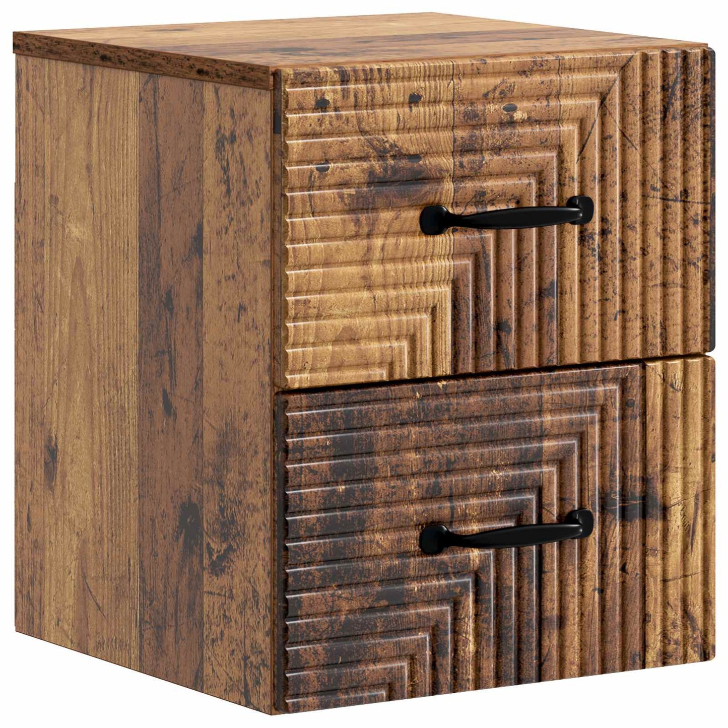 Væghængt Natbord med skuffe 2 pcs Gammelt træ 34,5 x 33 x 40 cm