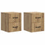 Væghængt Natbord med skuffe 2 pcs Artisan-eg 34,5 x 33 x 40 cm