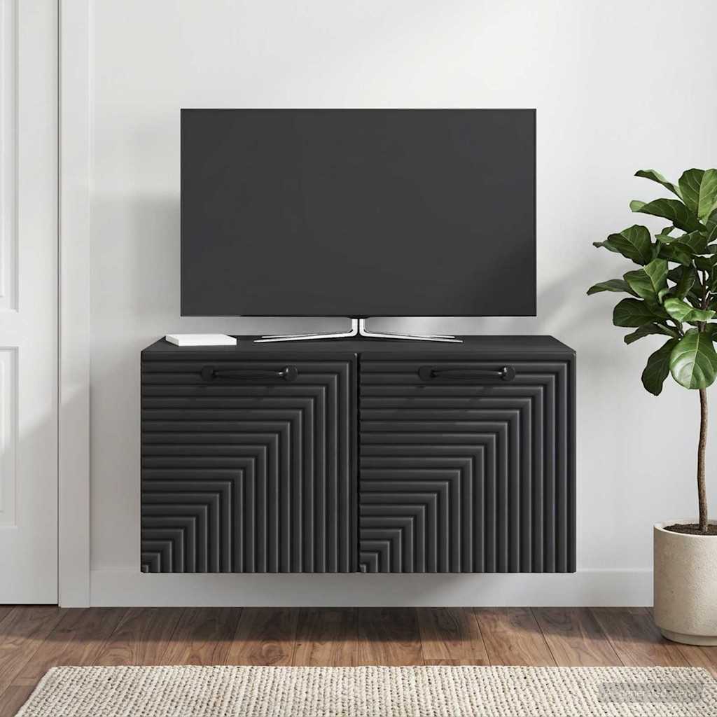 Væghængt TV-skab Sort 59,5 x 41 x 30 cm Konstrueret træ