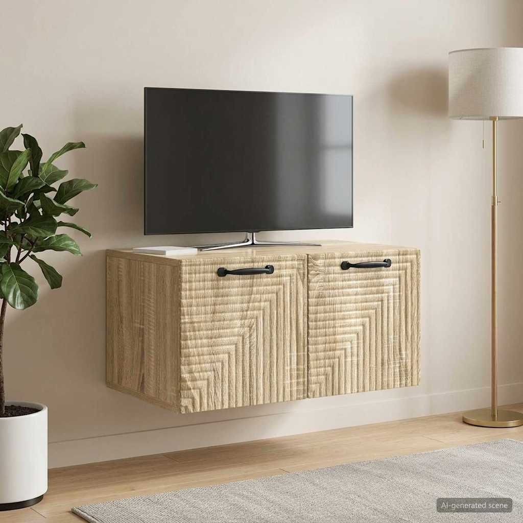 Væghængt TV-skab Sonoma-eg 59,5 x 41 x 30 cm Konstrueret træ