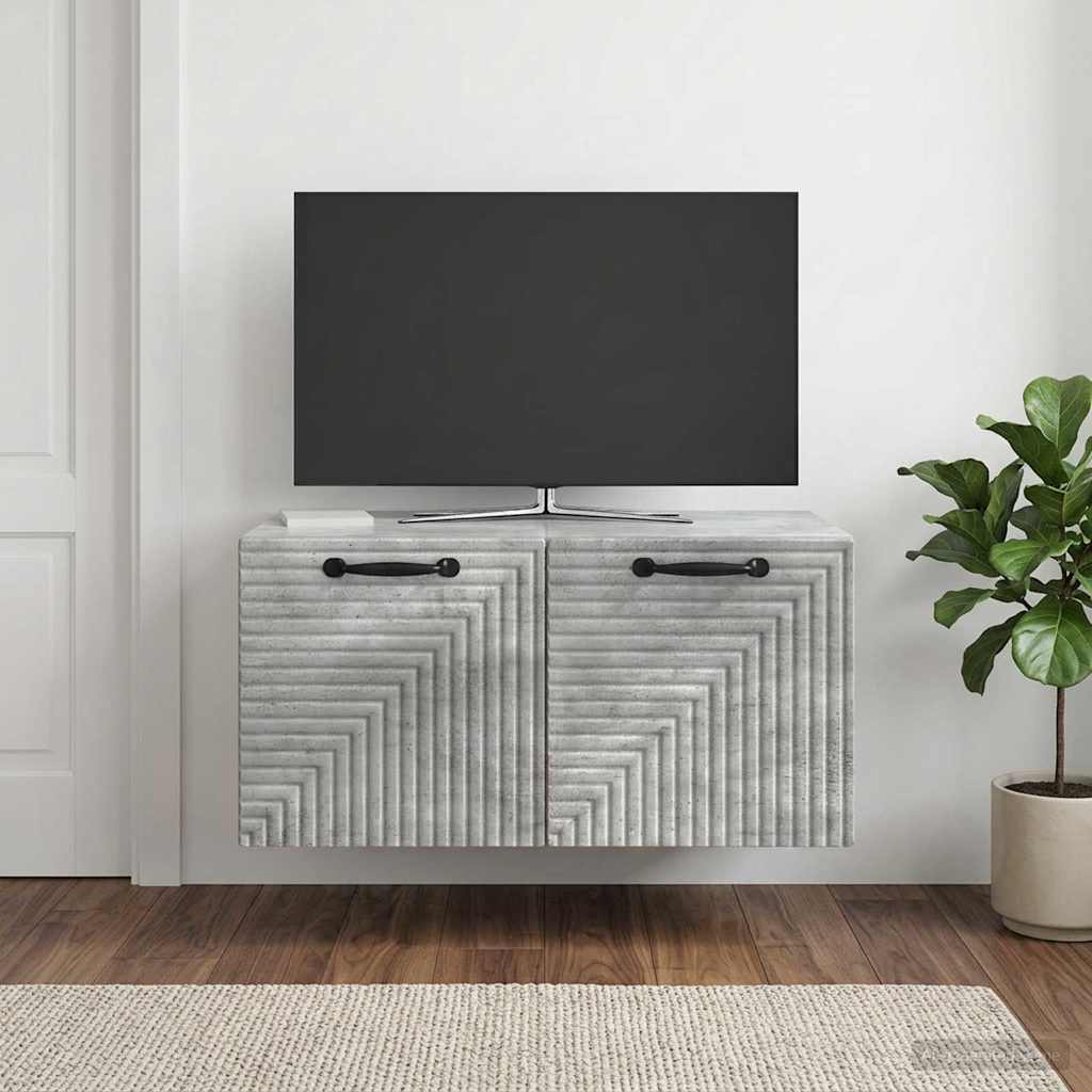 Væghængt TV-skab Betongrå 59,5 x 41 x 30 cm Konstrueret træ