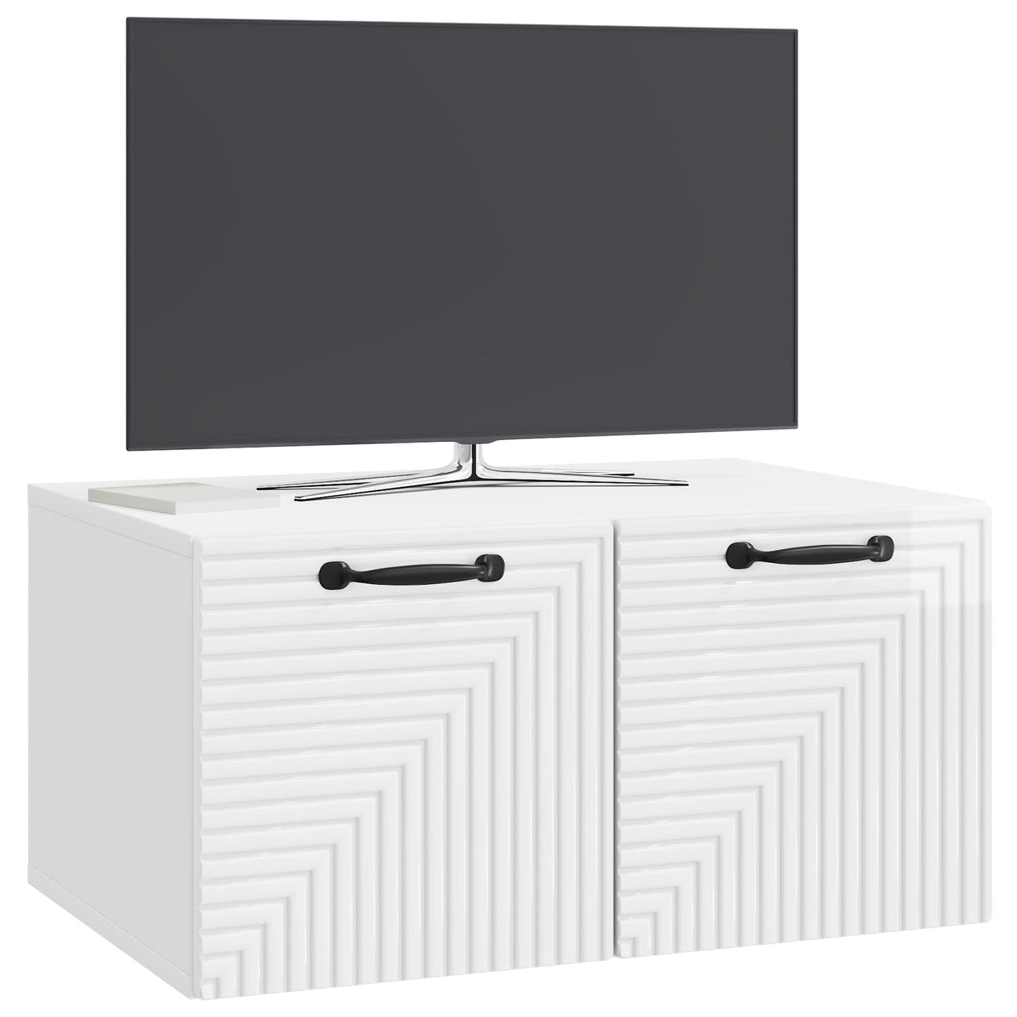 Væghængt TV-skab Vægmonteret Hvid højglans 59,5 x 41 x 30 cm