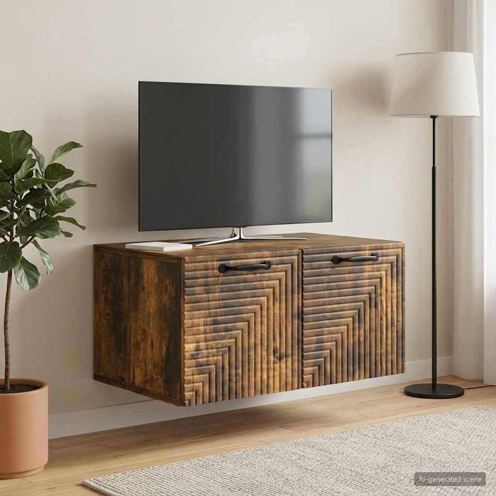 Væghængt TV-skab Røget eg 59,5 x 41 x 30 cm Konstrueret træ