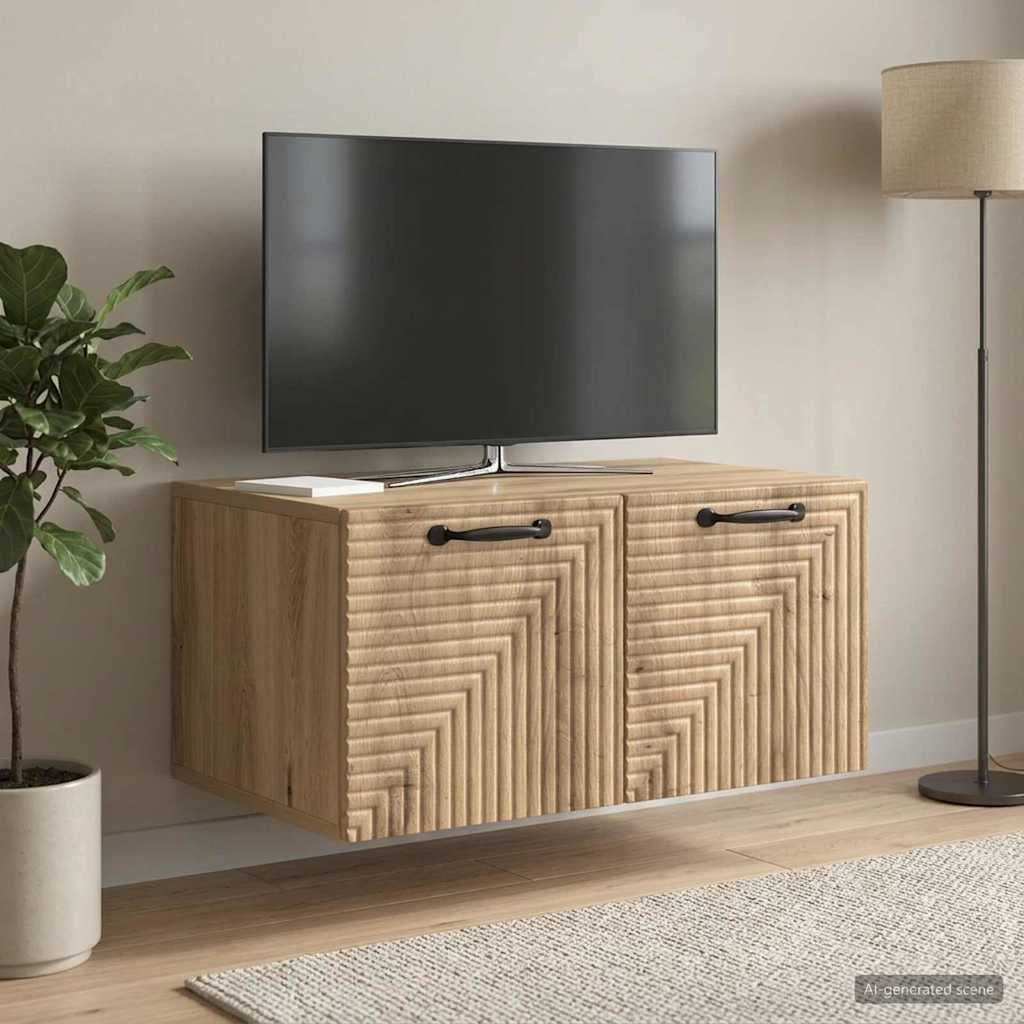 Væghængt TV-skab 59,5 x 41 x 30 cm Artisan-eg Konstrueret træ