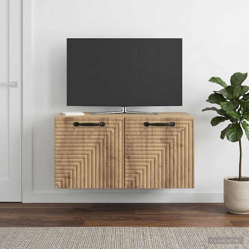 Væghængt TV-skab 59,5 x 41 x 30 cm Artisan-eg Konstrueret træ
