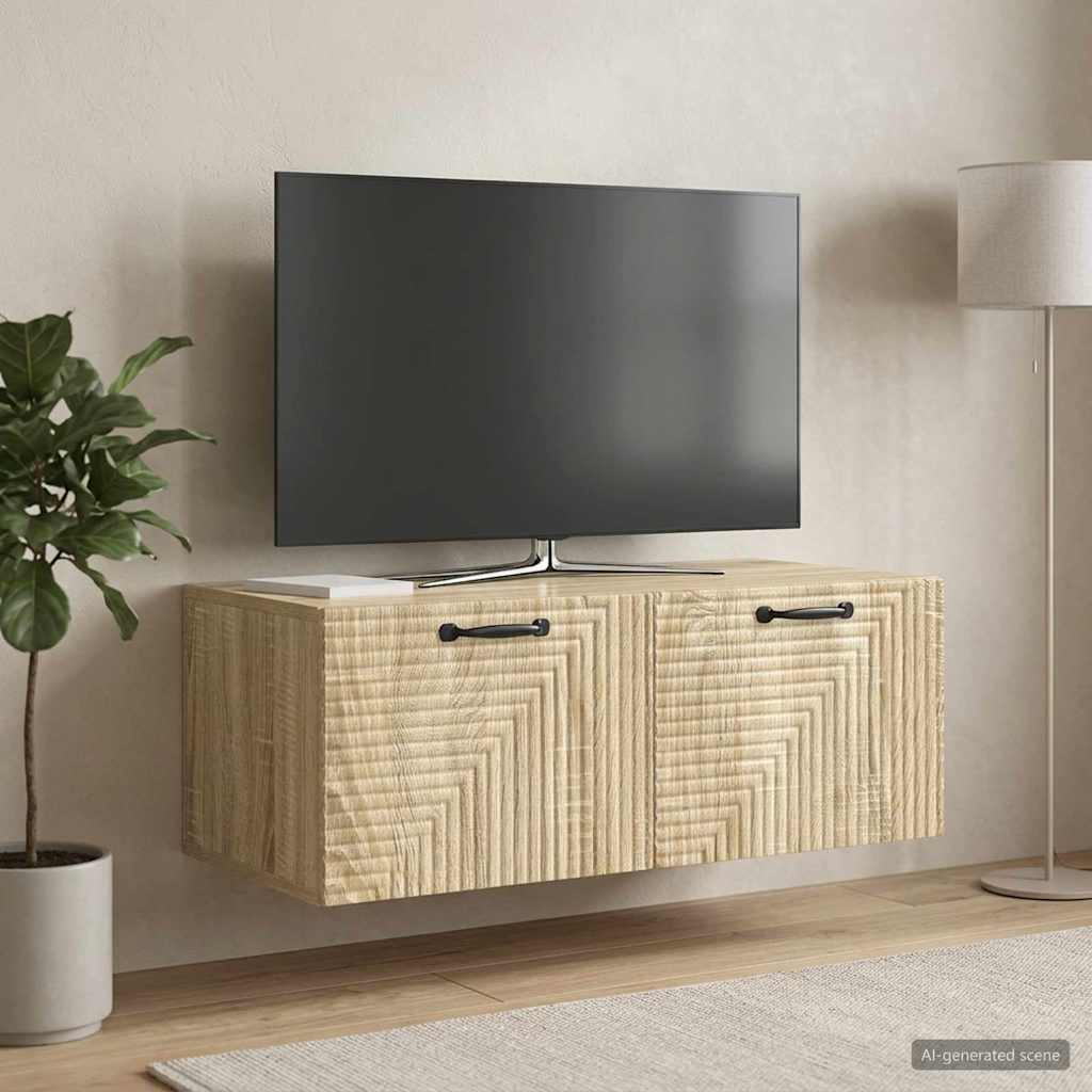 Væghængt TV-skab Sonoma-eg 78,5 x 41 x 30 cm Konstrueret træ